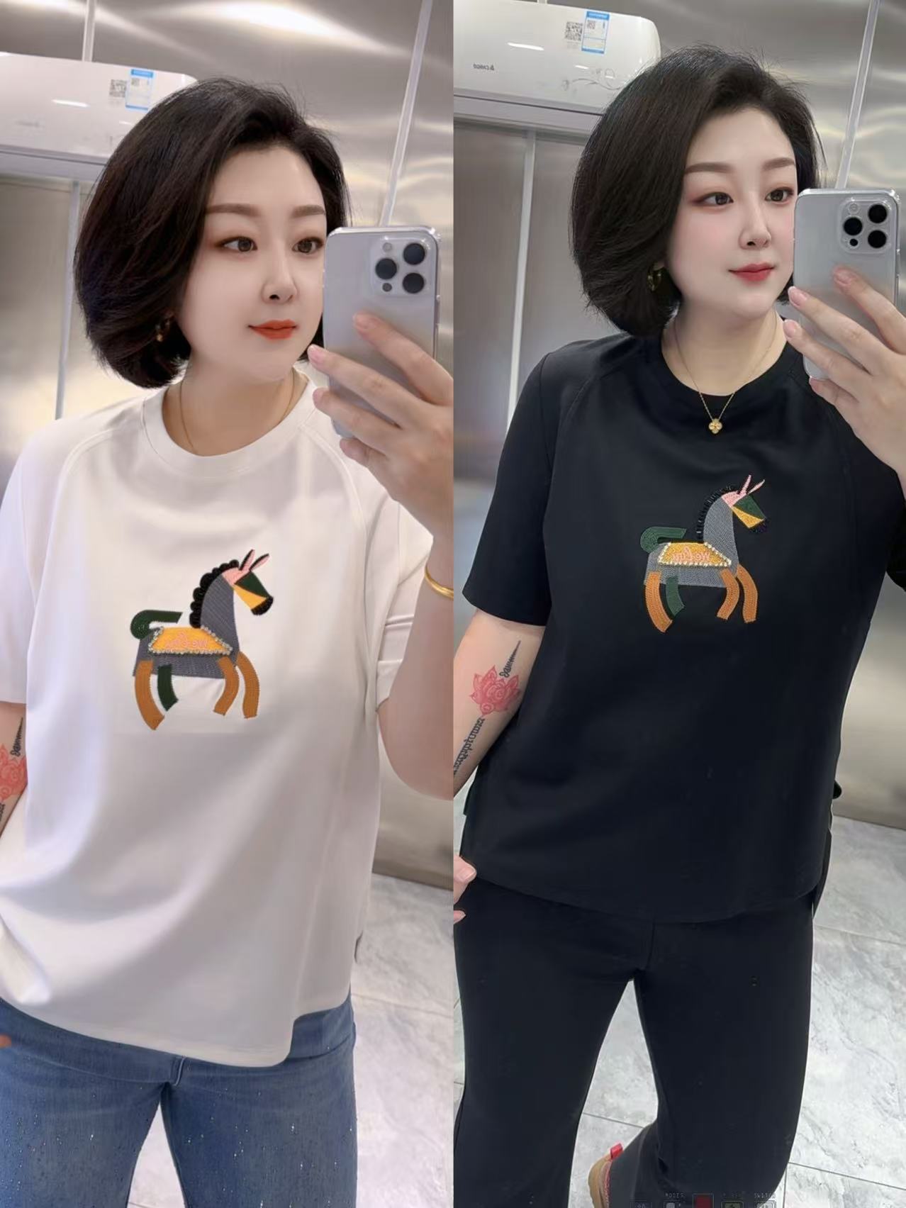 【聪姐推荐】88007新款重工圆领T桖（衣长67，胸围126）