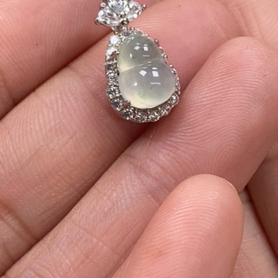 翡翠银S925镶嵌颈饰吊坠