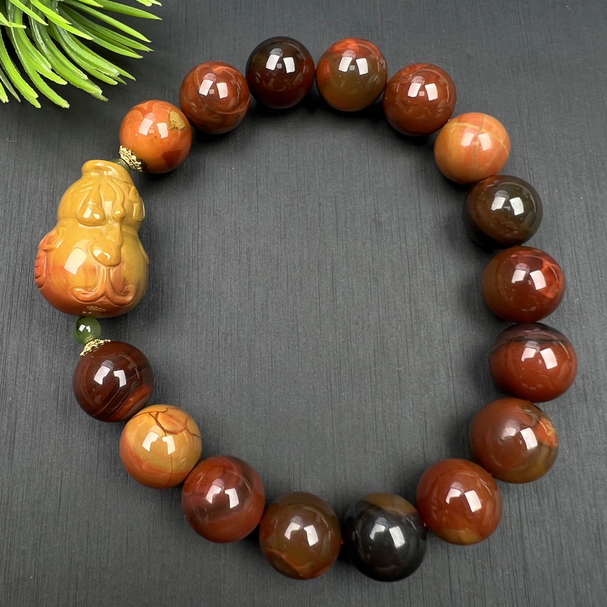 Q108南红大山包包浆葫芦设计款手串10mm+多样性发一件