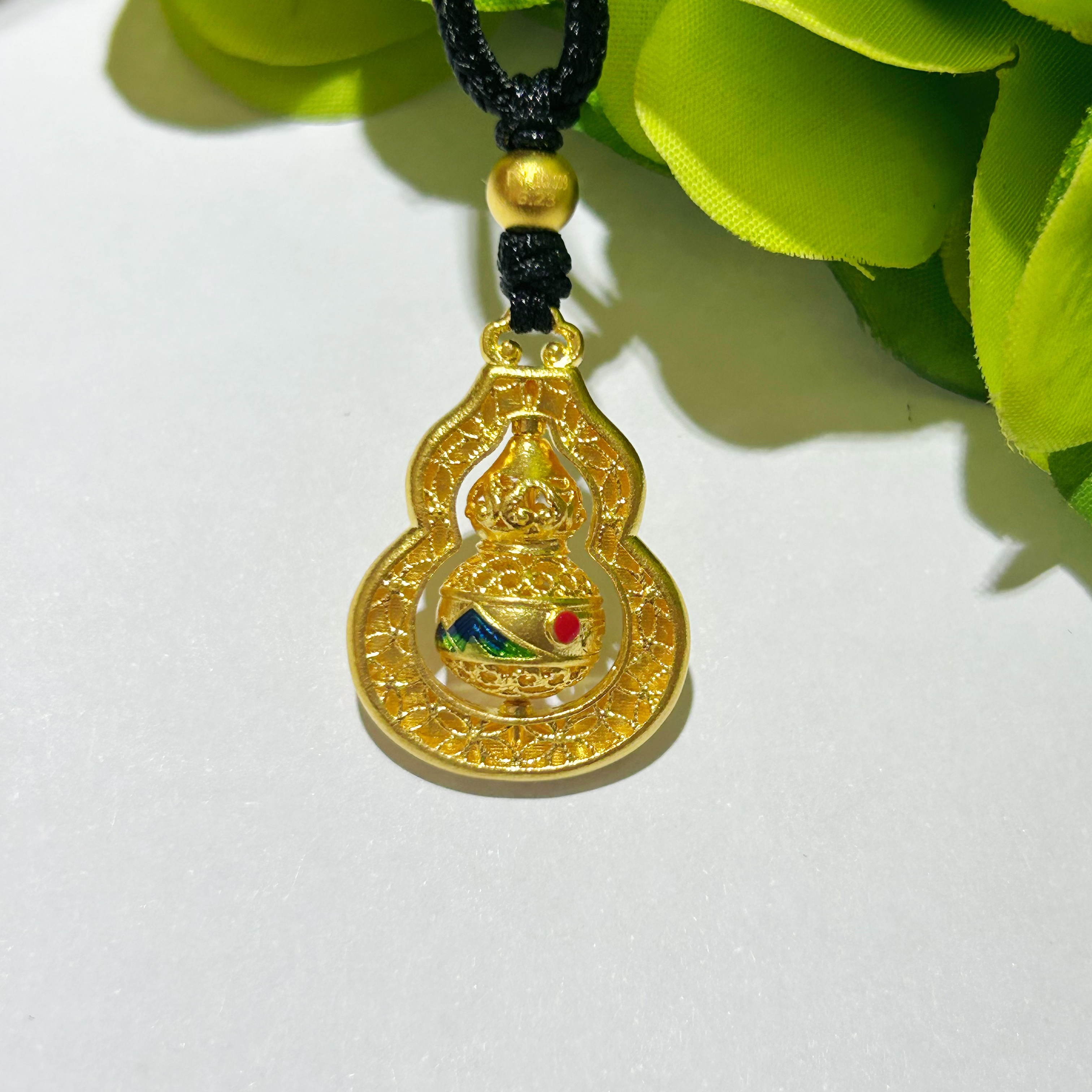 【富远黄金】足金古法珐琅镂空葫芦吊坠挂坠FYHD01011166