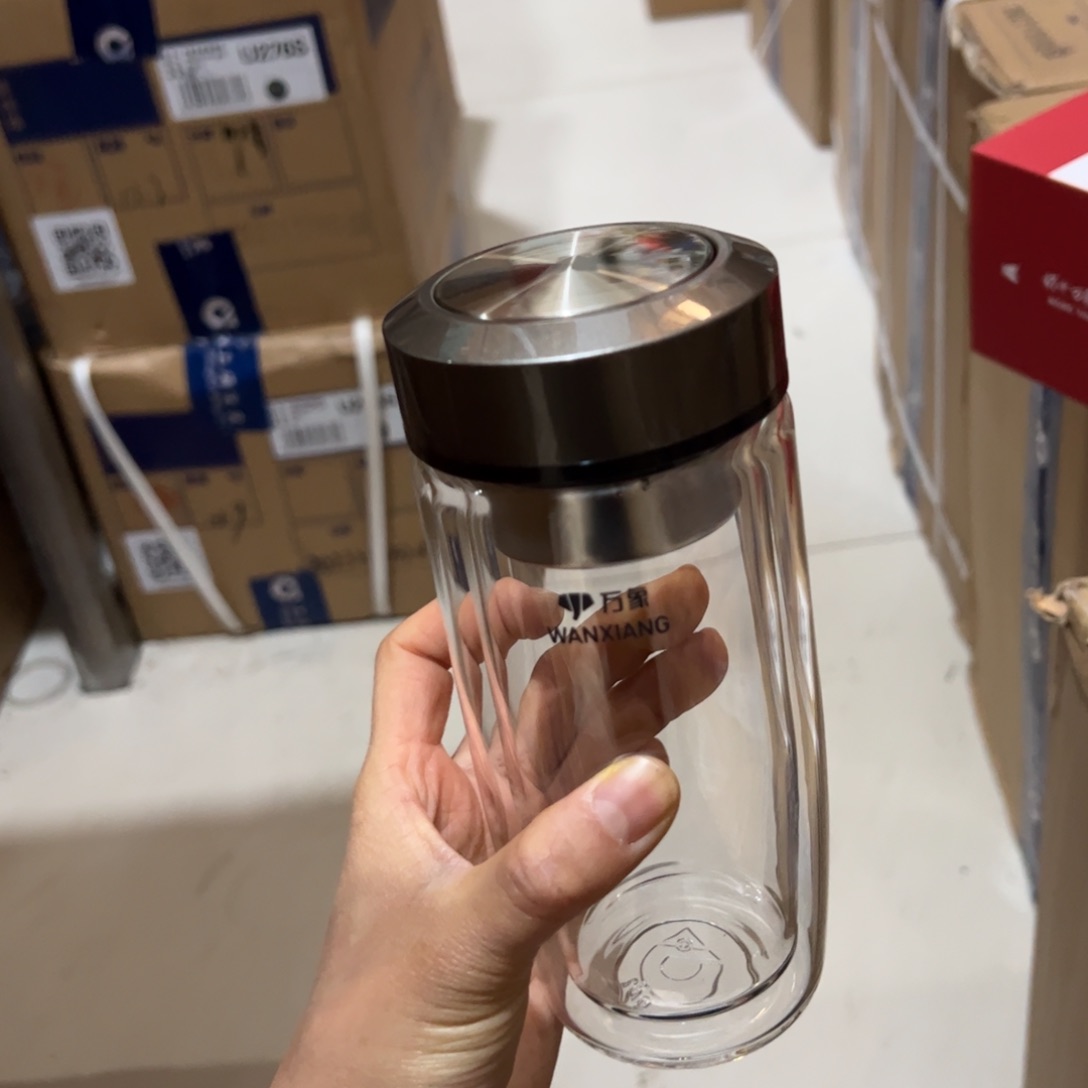 万象V406双层玻璃杯360➕杯套➕除垢剂