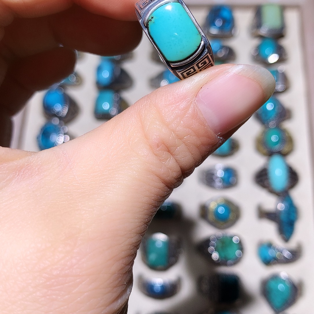 绿松石银S925镶嵌挂件