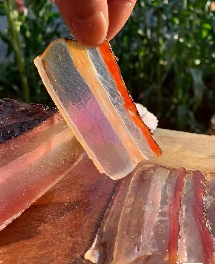 【直播现称】湖南茶子壳柴火烟熏水晶五花腊肉