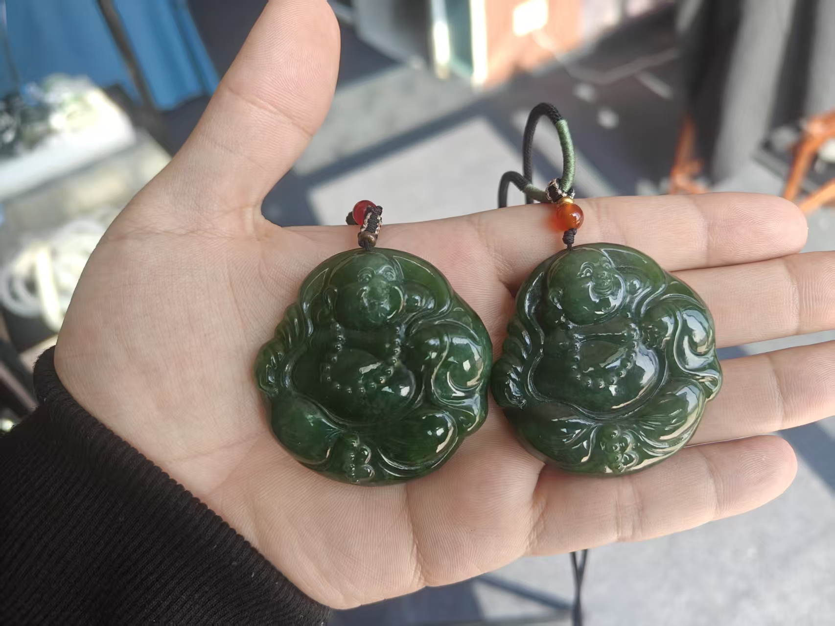 老李严选  和田玉碧玉50大佛公吊坠多样性发一发其一D660