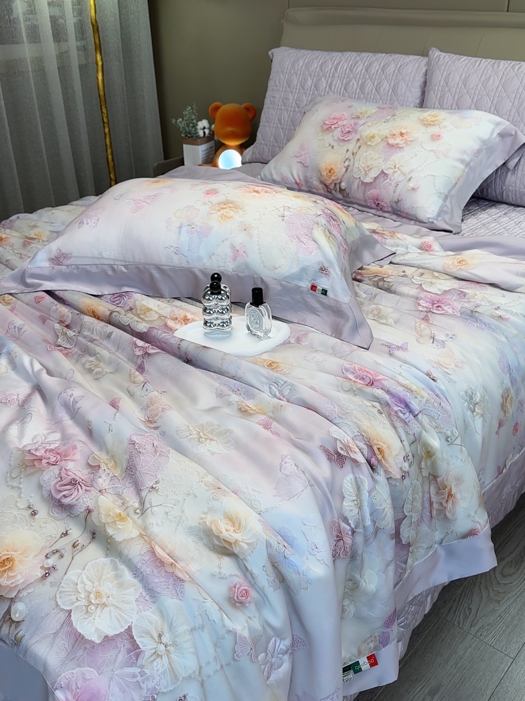 qeeboo-[蝶悦]高端夏季床品夏被空调被床盖软凉席薄款轻奢四件套