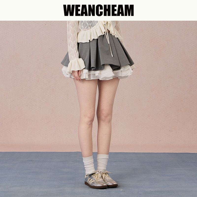 WEANCHEAM未未姆魔法学院欧若风穿搭好物多层次泡泡短裙W15CXB005