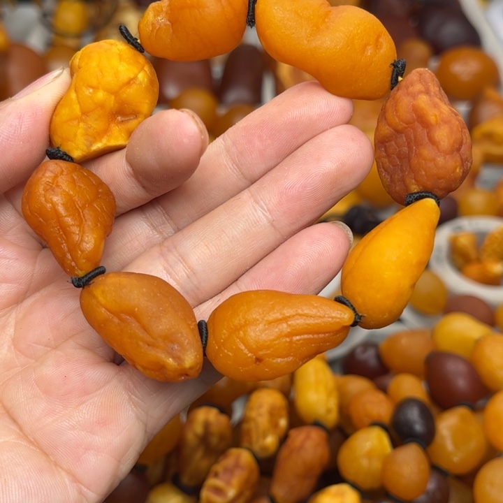 裸石琥珀未镶嵌天然蜜蜡手串