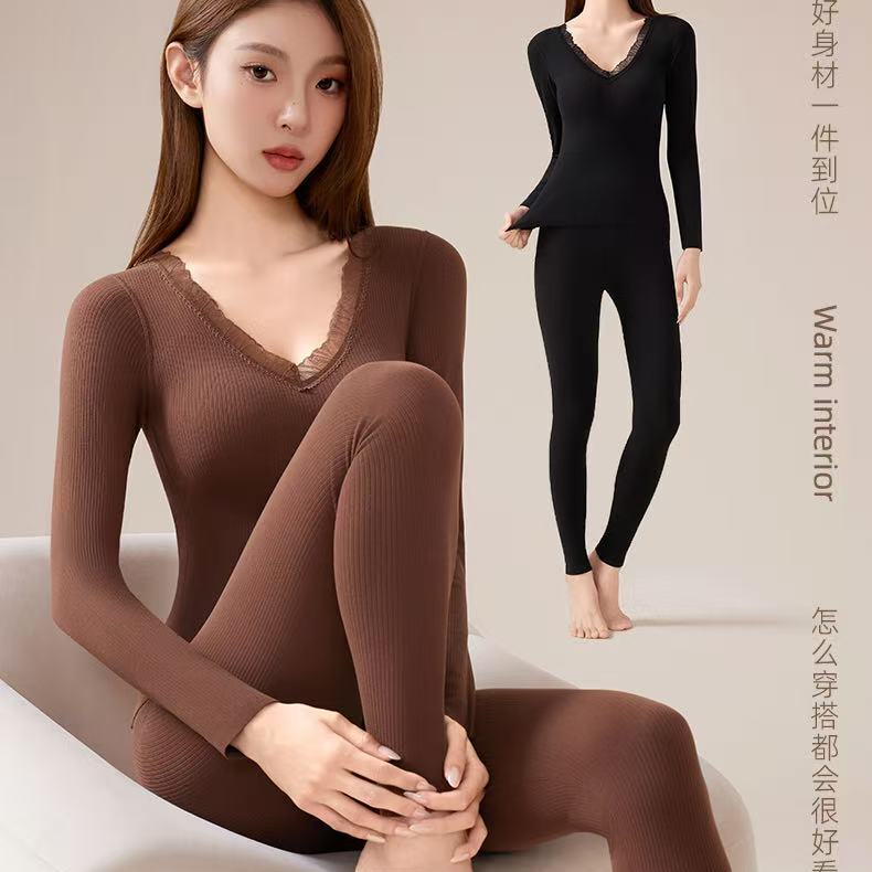 温柔瑶-BloomAir初氧-“羊毛蚕丝”磨毛保暖套装-998