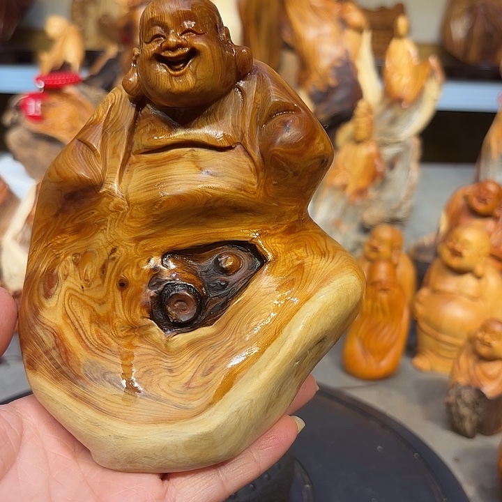 柏木太行崖柏弥勒佛