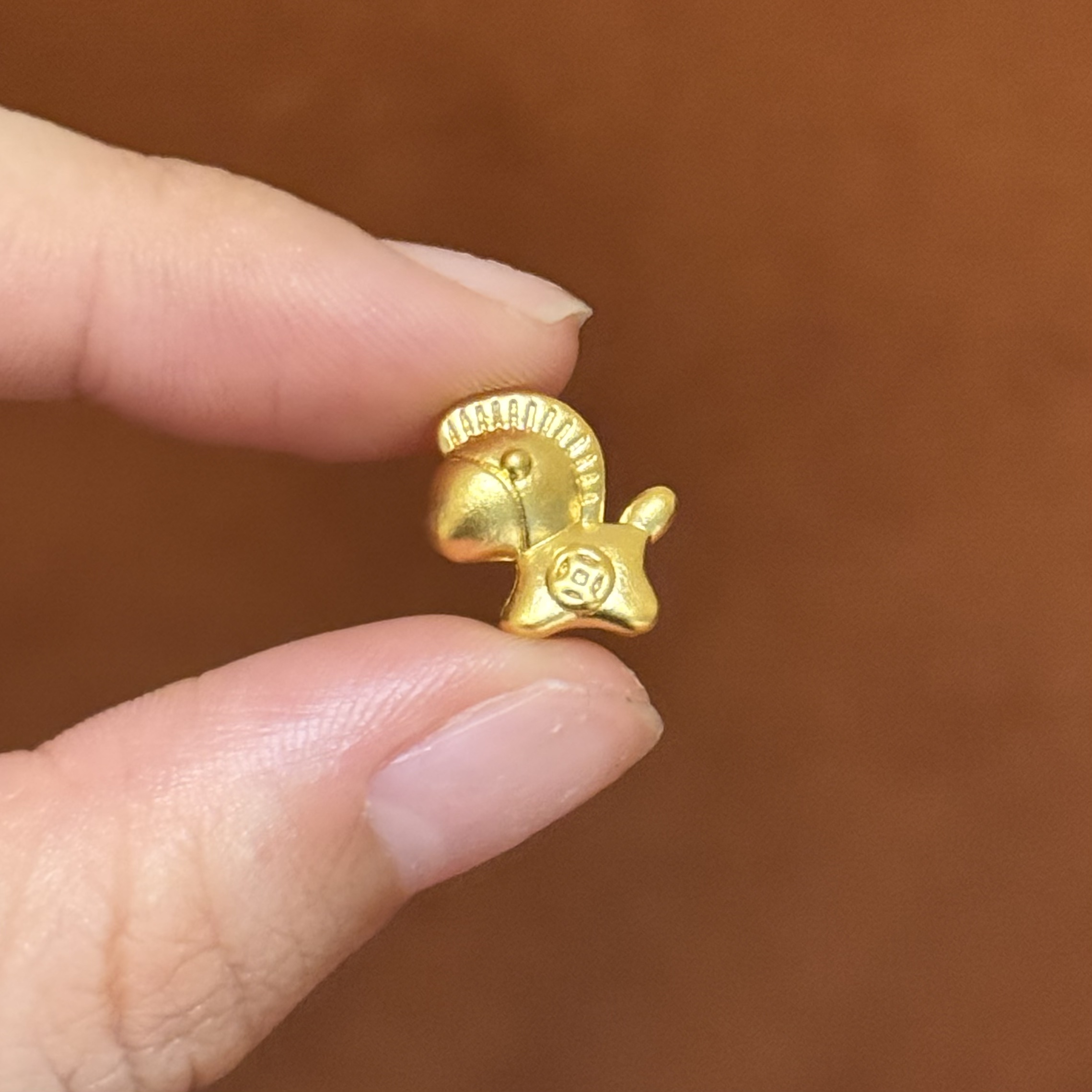 贝贝黄金 足金999 大头马上有钱 素金 中穿 5D工艺 2633