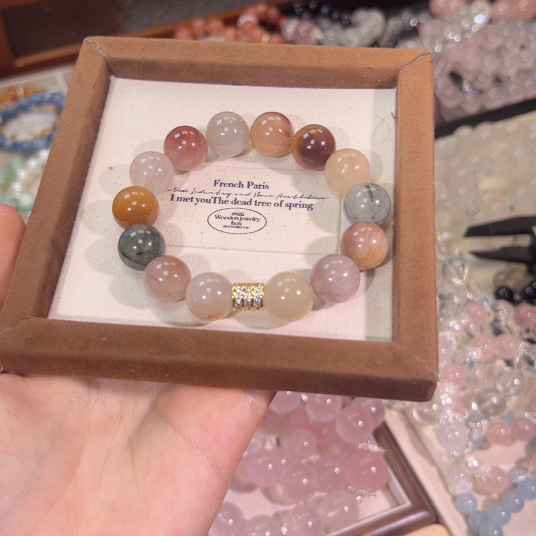 水晶手串未镶嵌【总价203 联系客服补差价】拉丝彩兔毛13