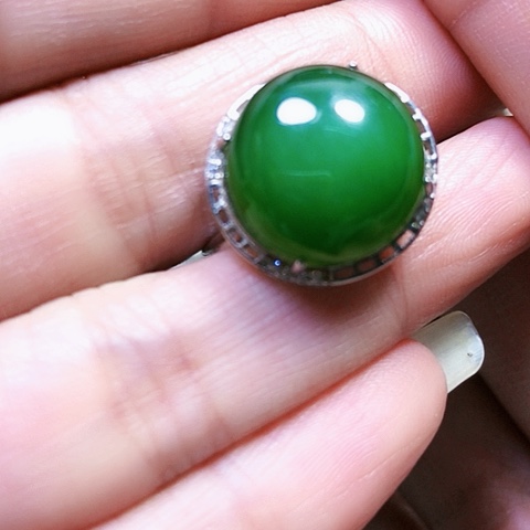 和田玉银S925镶嵌挂件