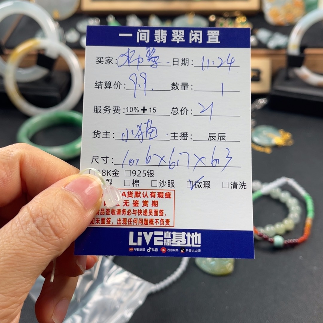 柿***！翡翠未镶嵌颈饰买断不退换