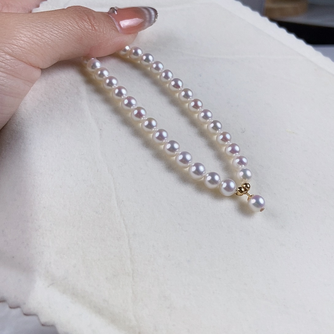 淡水珍珠手绳18K金镶嵌