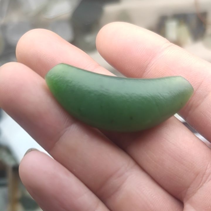 碧玉弯管微笑古风男女通用可佩戴