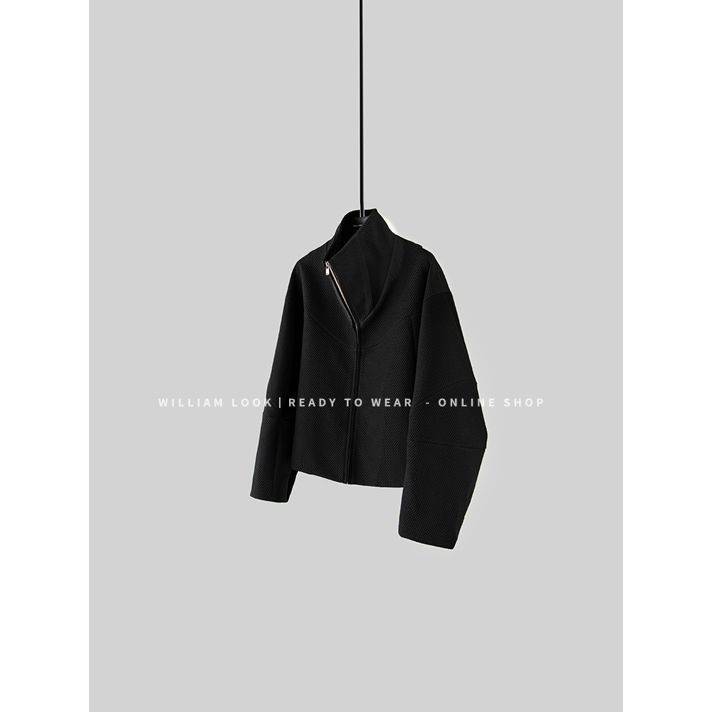 威廉威 男女同款【暗黑外套】立体剪裁定制面料宽松拉链外套C833