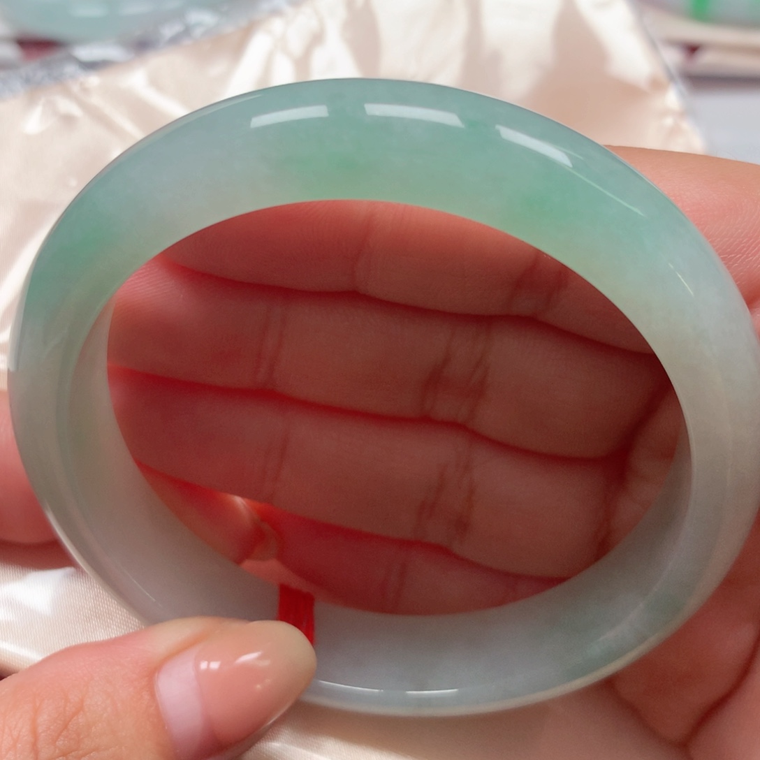 翡翠未镶嵌手镯26冰甜绿61.6圈