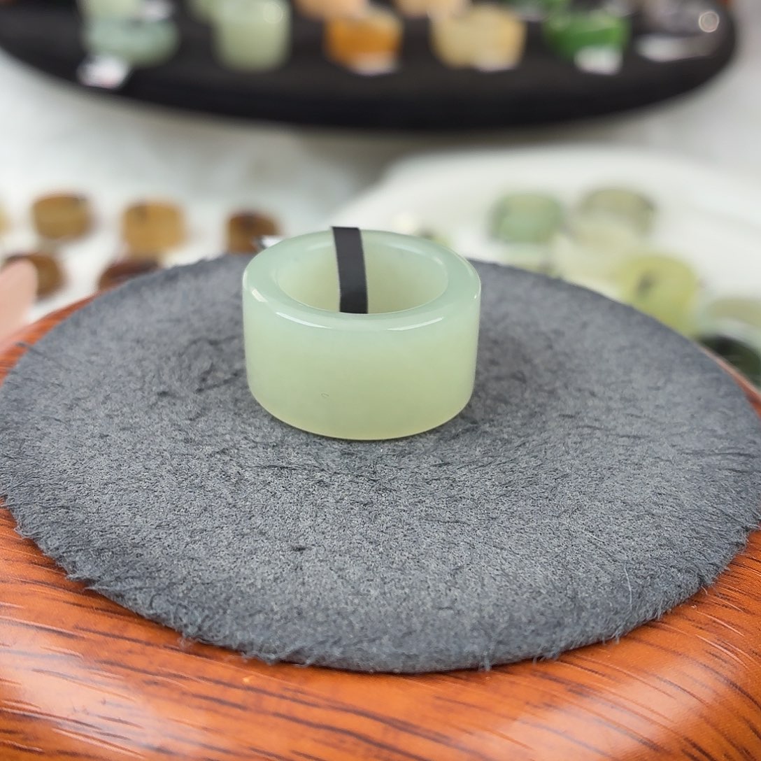 和田玉未镶嵌戒指b7冰晴圆切16.5不退换