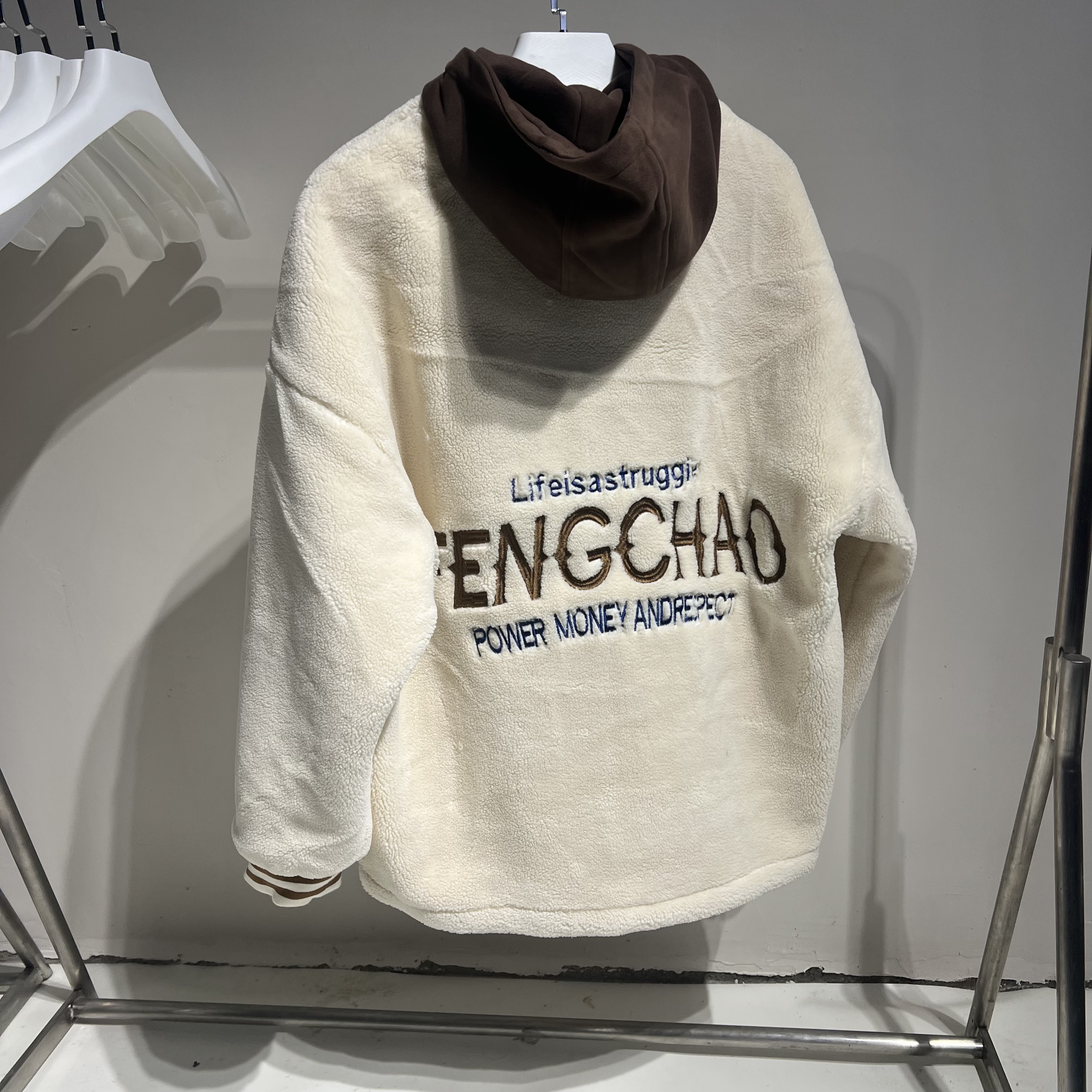 棉服男士外套秋冬刺绣棒球领棉衣情侣休闲棉袄外套加厚羊羔绒棉衣
