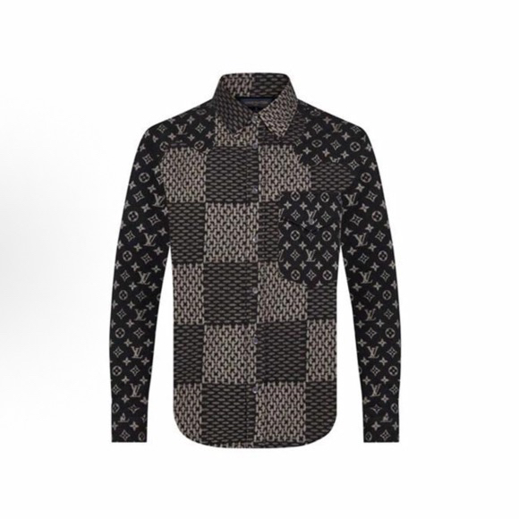 99新 LouisVuitton/路易威登 联名 Nigo 拼接老花衬衫 S码/98新