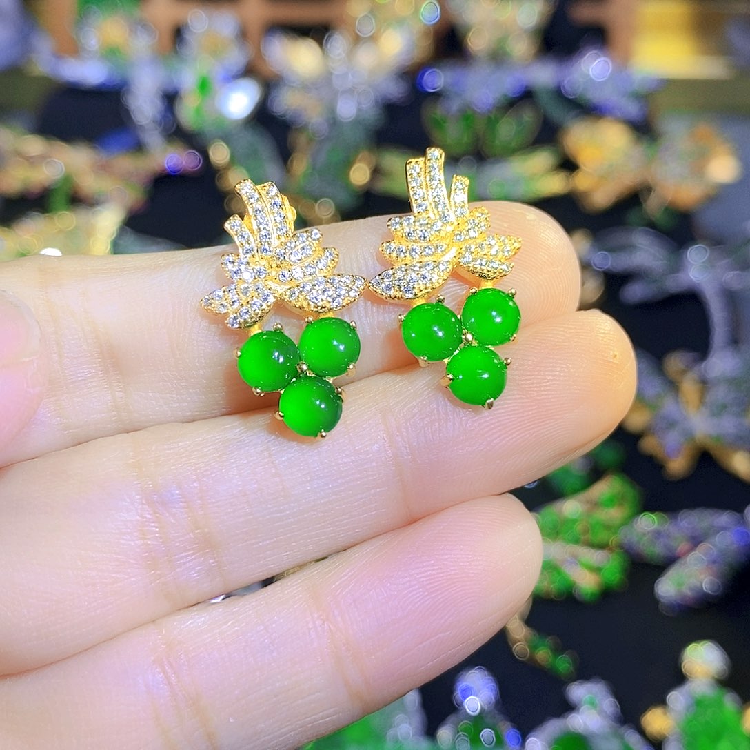 吊坠(不含链)银S925镶嵌翡翠