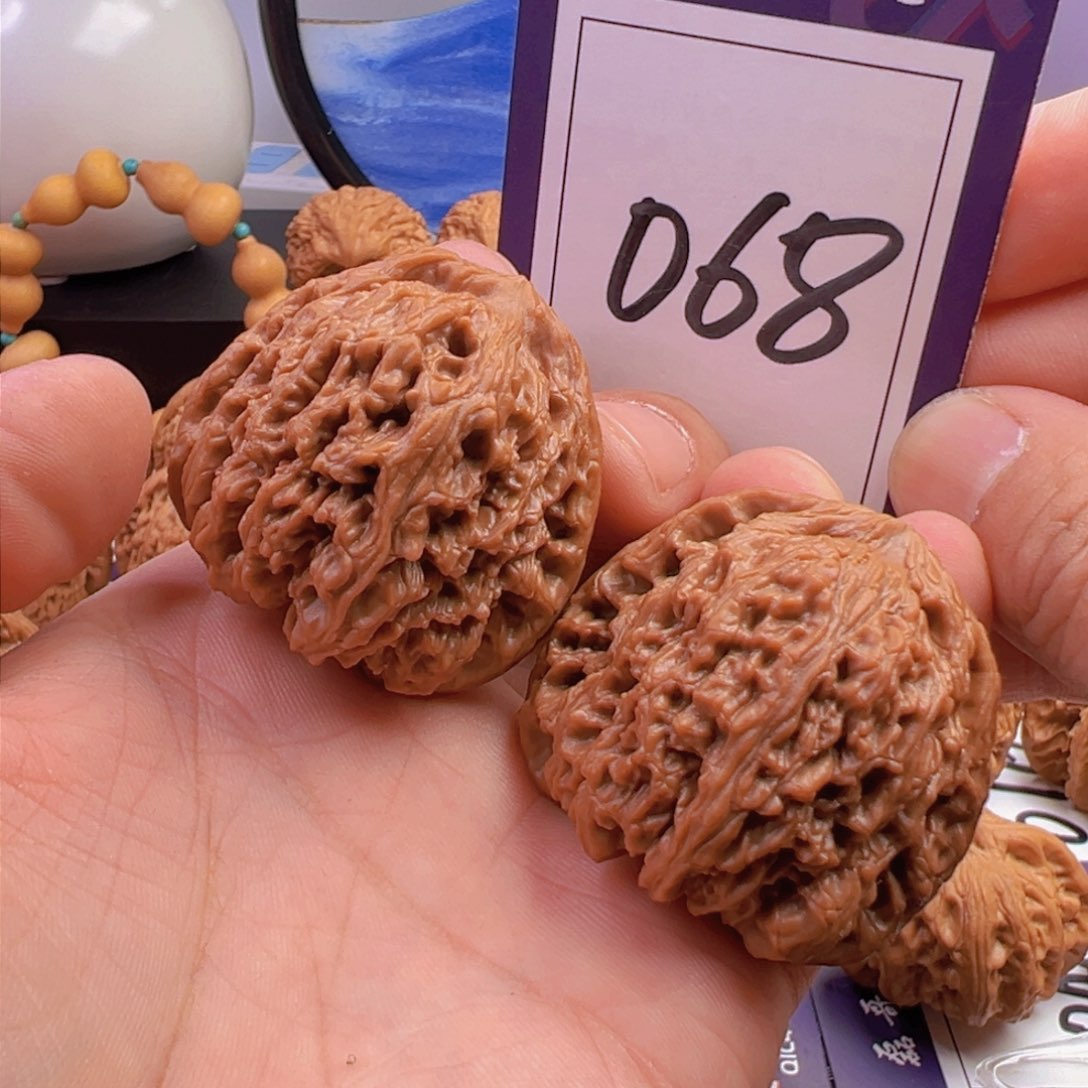 文玩核桃把件全品涿鹿南疆石42.5尺寸068号