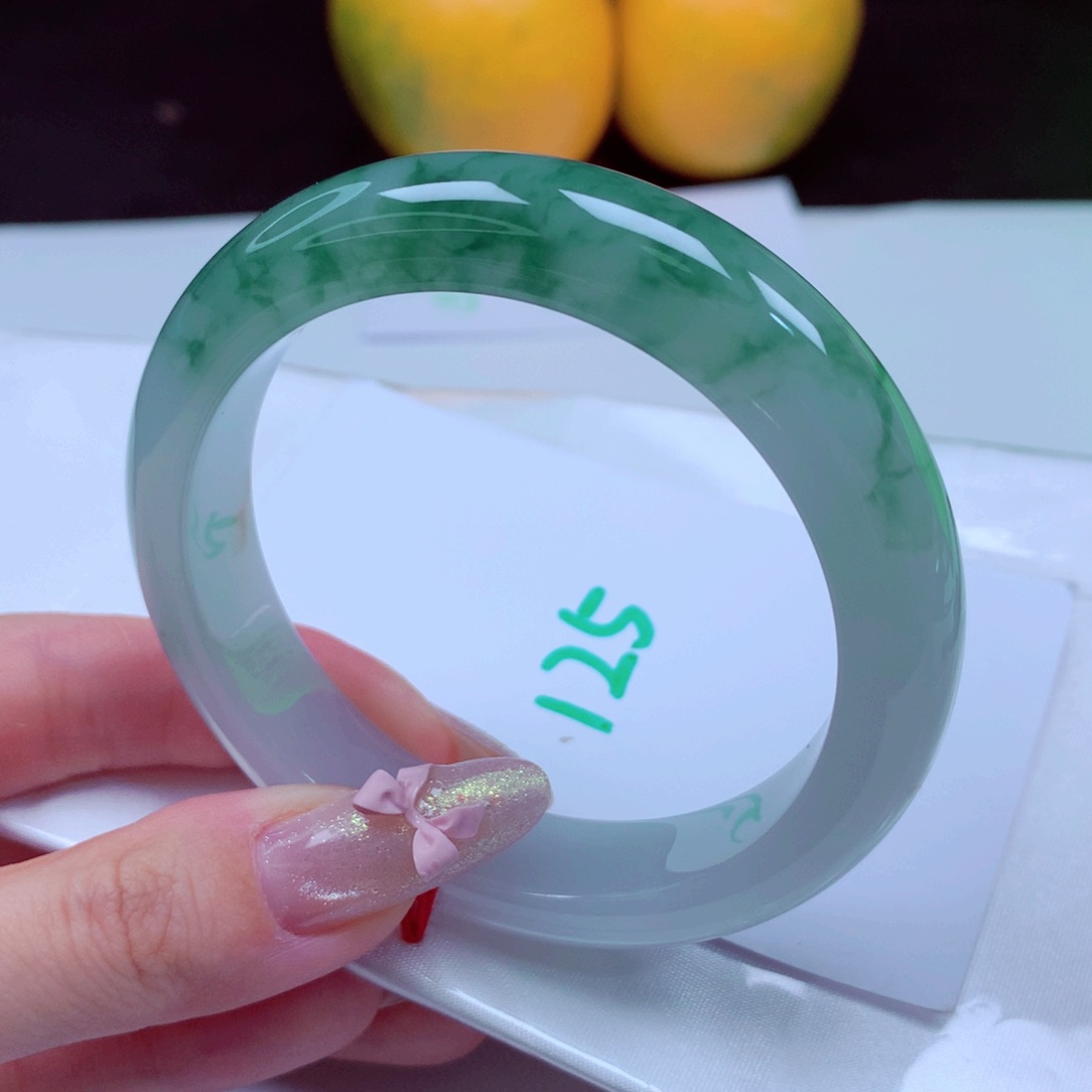 未镶嵌手镯翡翠缅甸天然A货翡翠手镯 125号