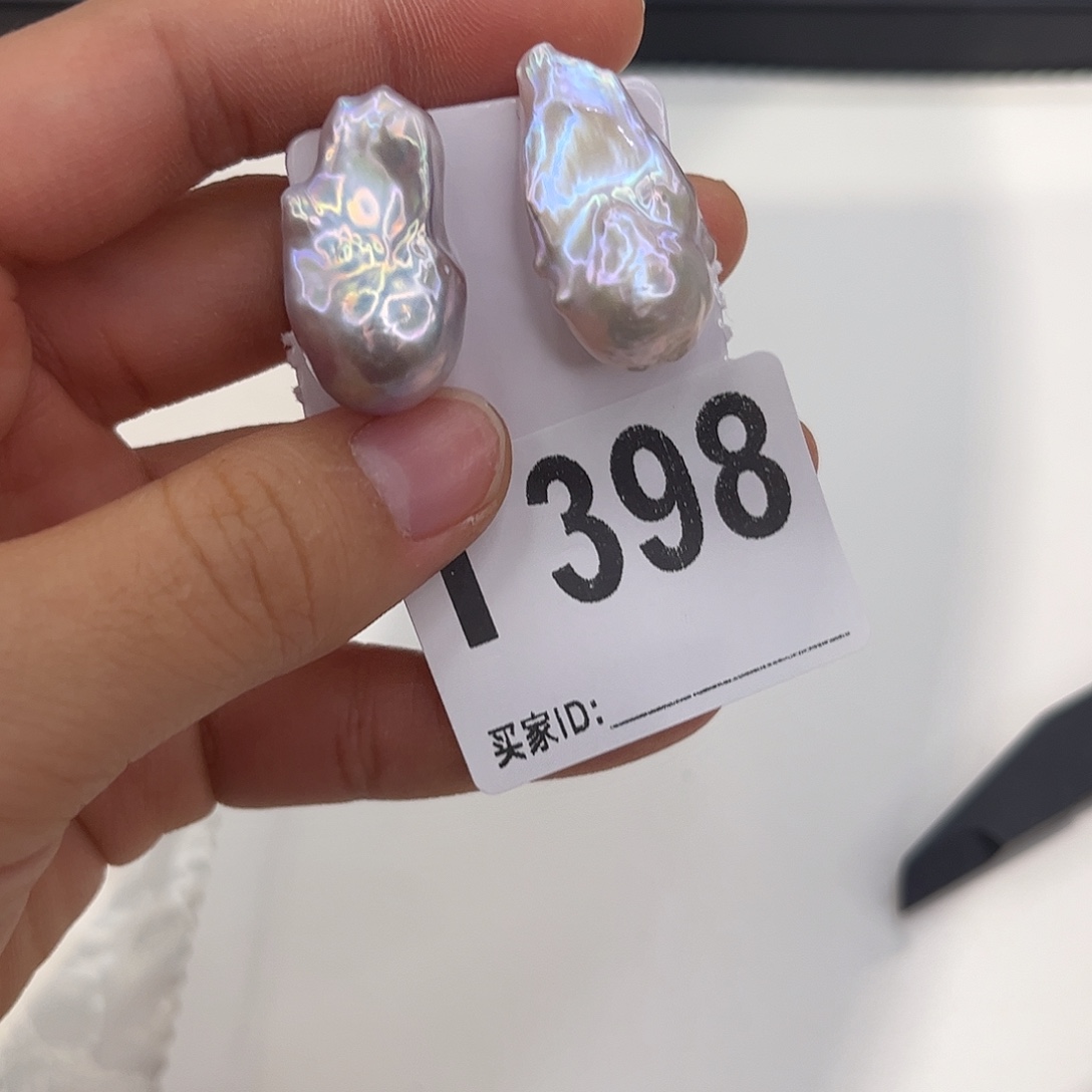 耳饰银S925镶嵌淡水珍珠