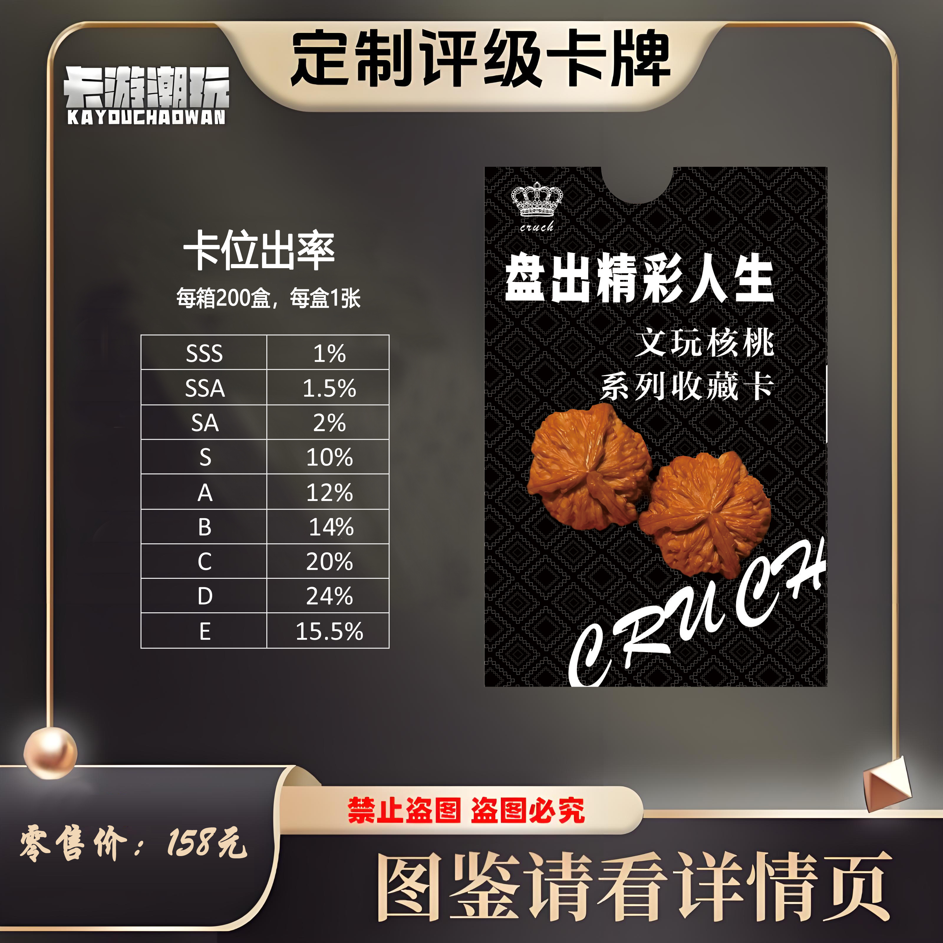 新人专享天驰潮玩文玩核桃评级收藏卡 （定制盲盒产品 拆盒不退）