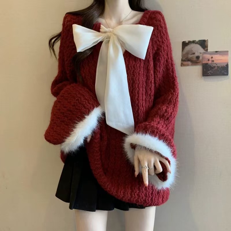 【B301-B350】秋冬针织加厚套头毛衣慵懒风洋气百搭宽松韩版外套