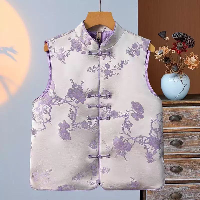 马甲运动马甲新款秋季背心绣花新中式国风百搭时尚宽松运动马甲