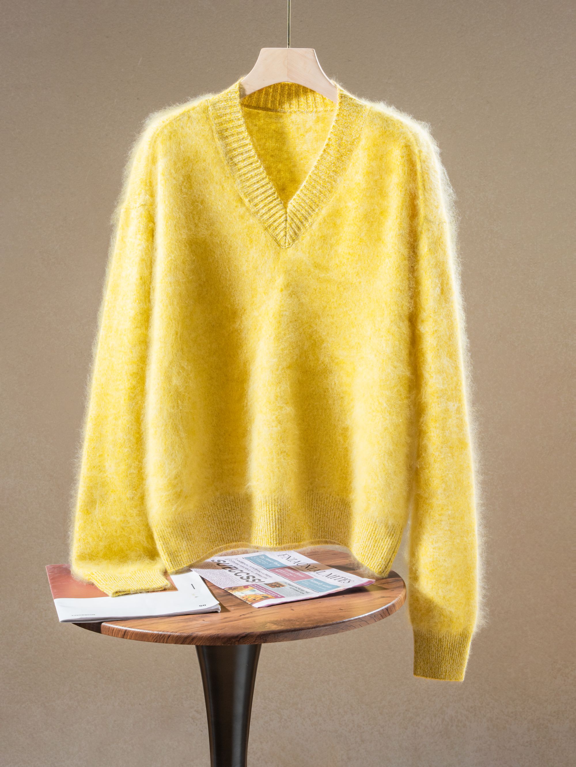 【夏夏】秋冬上新针织羊绒衫V领常规款不褪色圆领短款保暖上衣YM109