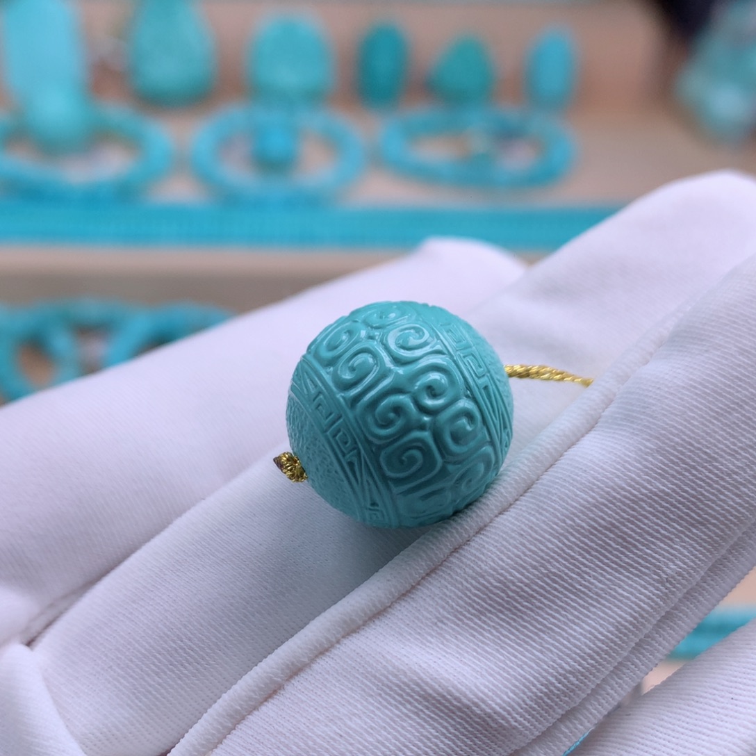 绿松石未镶嵌珠宝奇石直径16.2mm