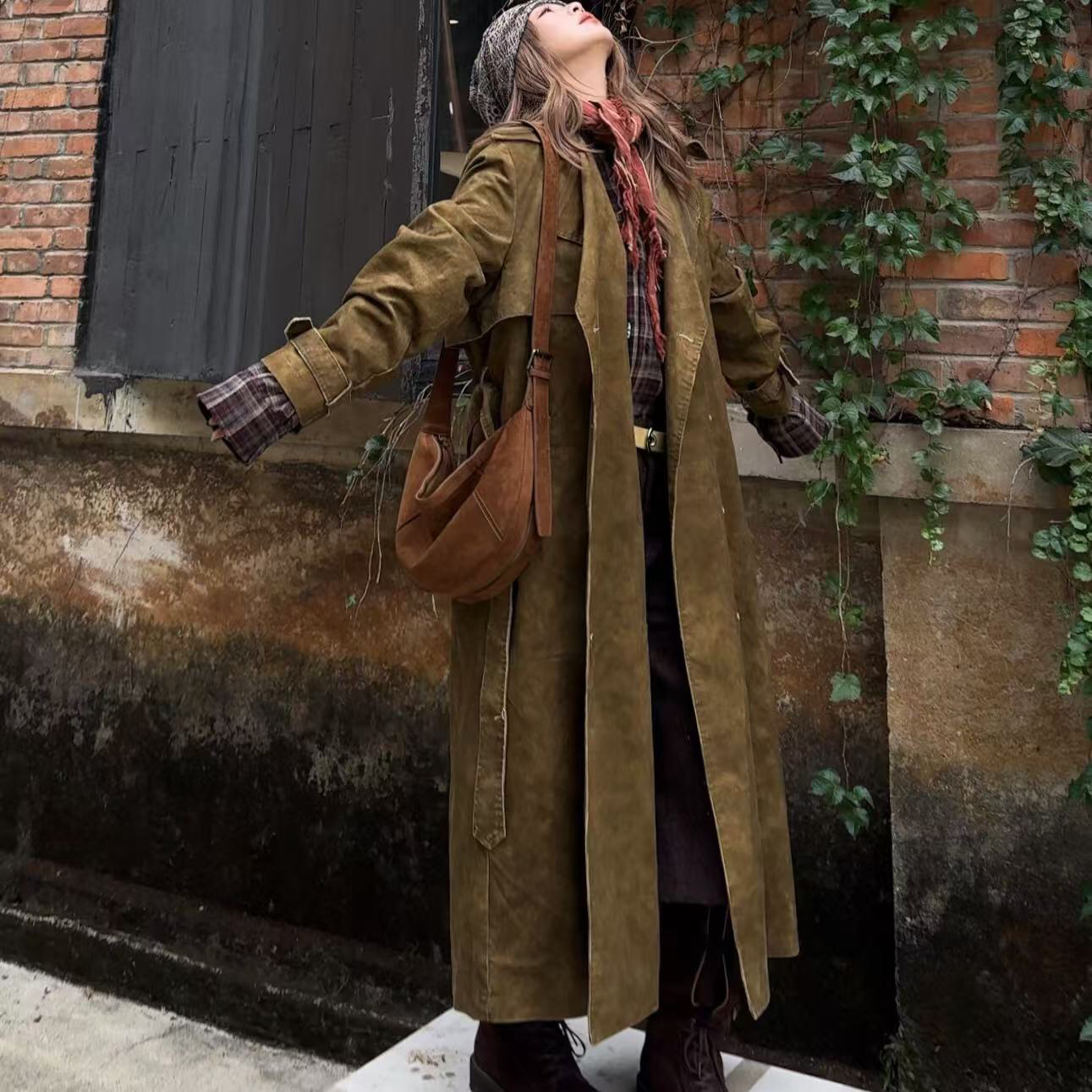 静奢风植物染复古风衣