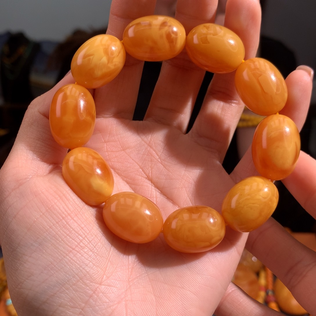 蜜蜡手串未镶嵌天然