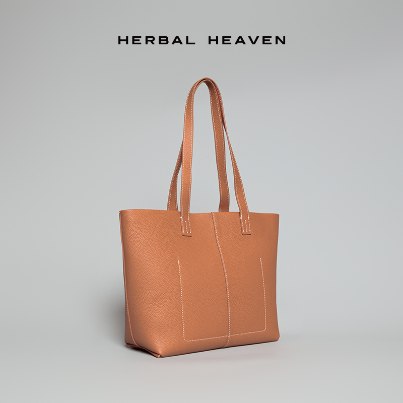 食草堂头层牛皮时尚百搭单肩腋下托特包雨桐-2