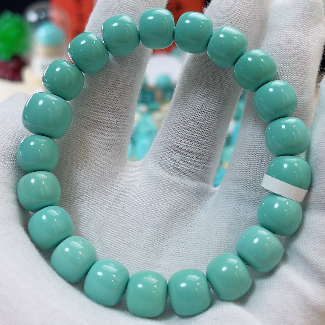 绿松石珠宝奇石未镶嵌尺寸10圈口16.5