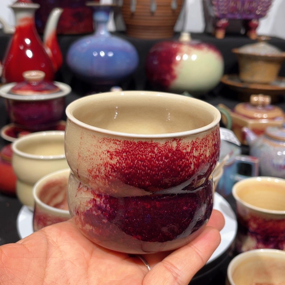 孔***人中国神后钧瓷茶器