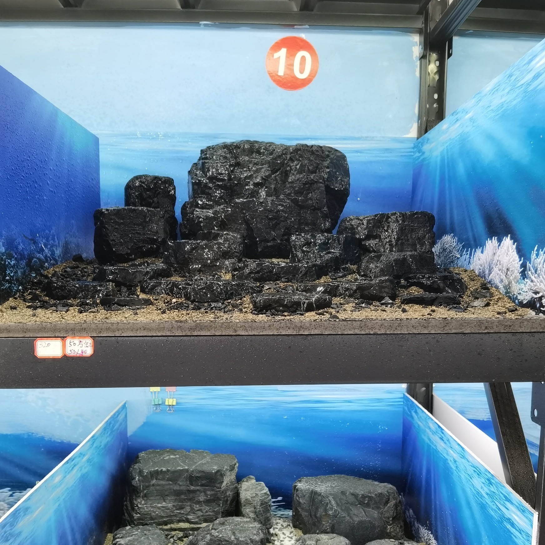 【鱼缸造景】黑金峡谷溪流石60方缸送小碎石（一物一拍）