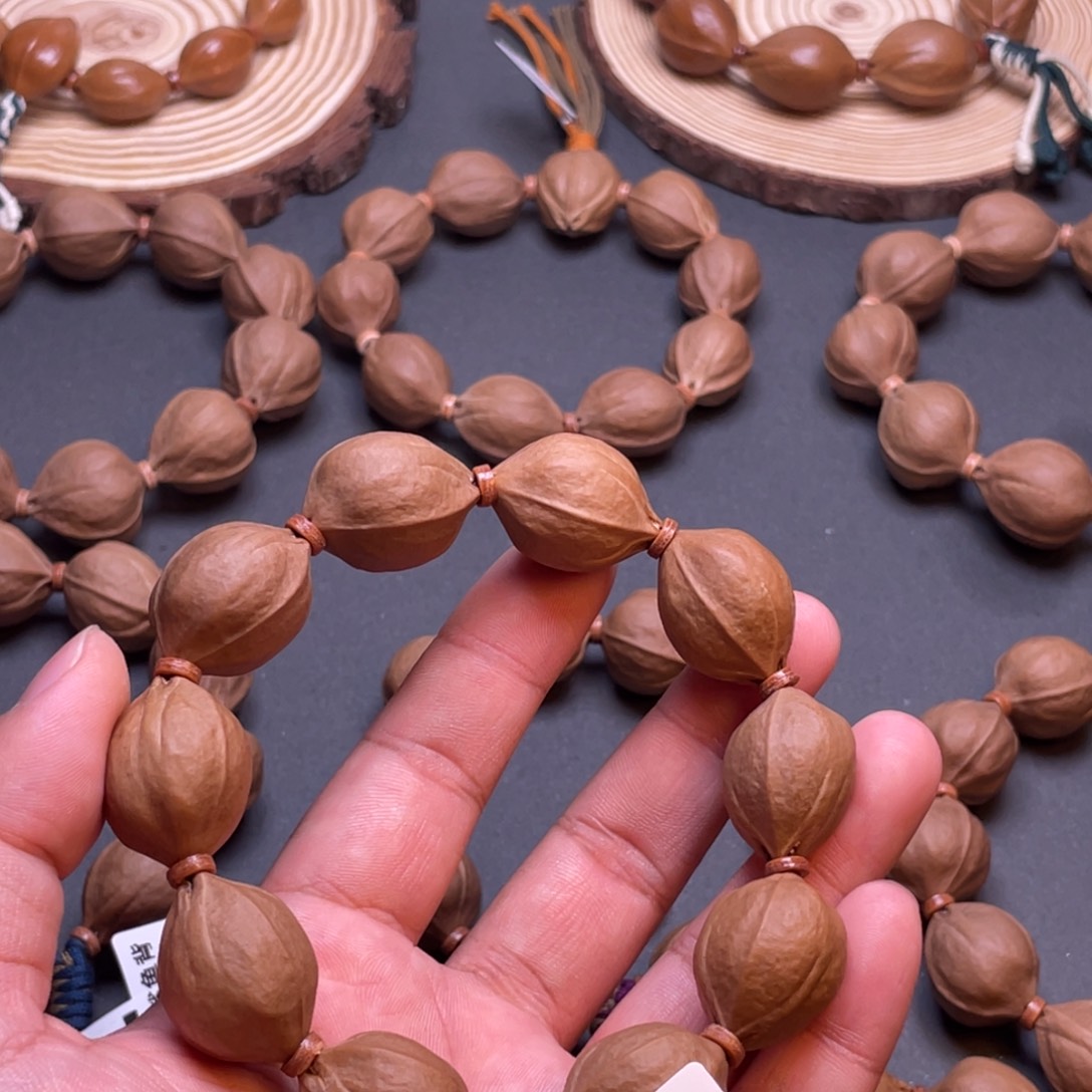 .****手串橄榄核梅林铁核三花鲨鱼背原皮素串20×26尺寸