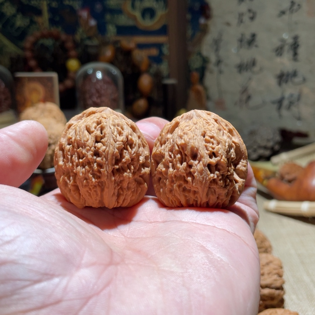 萂***諧文玩核桃把件涿鹿一代对歪小福利对