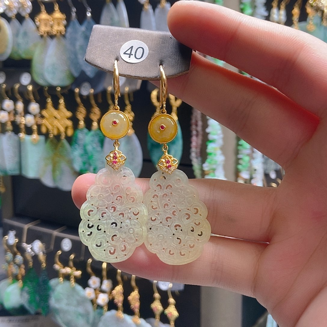 翡翠未镶嵌耳饰翡翠