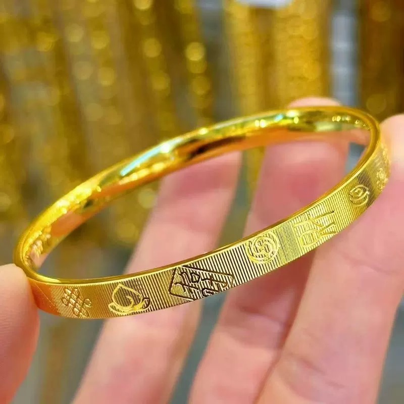 合金手镯 闭口拉丝《吉言手镯》女士精工