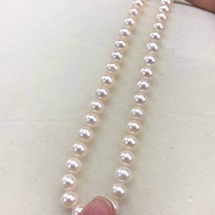 淡水珍珠颈饰银S925镶嵌卡9炫彩高品