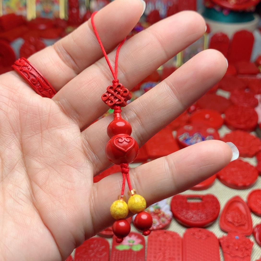 天然辰砂工艺品朱砂手机坠