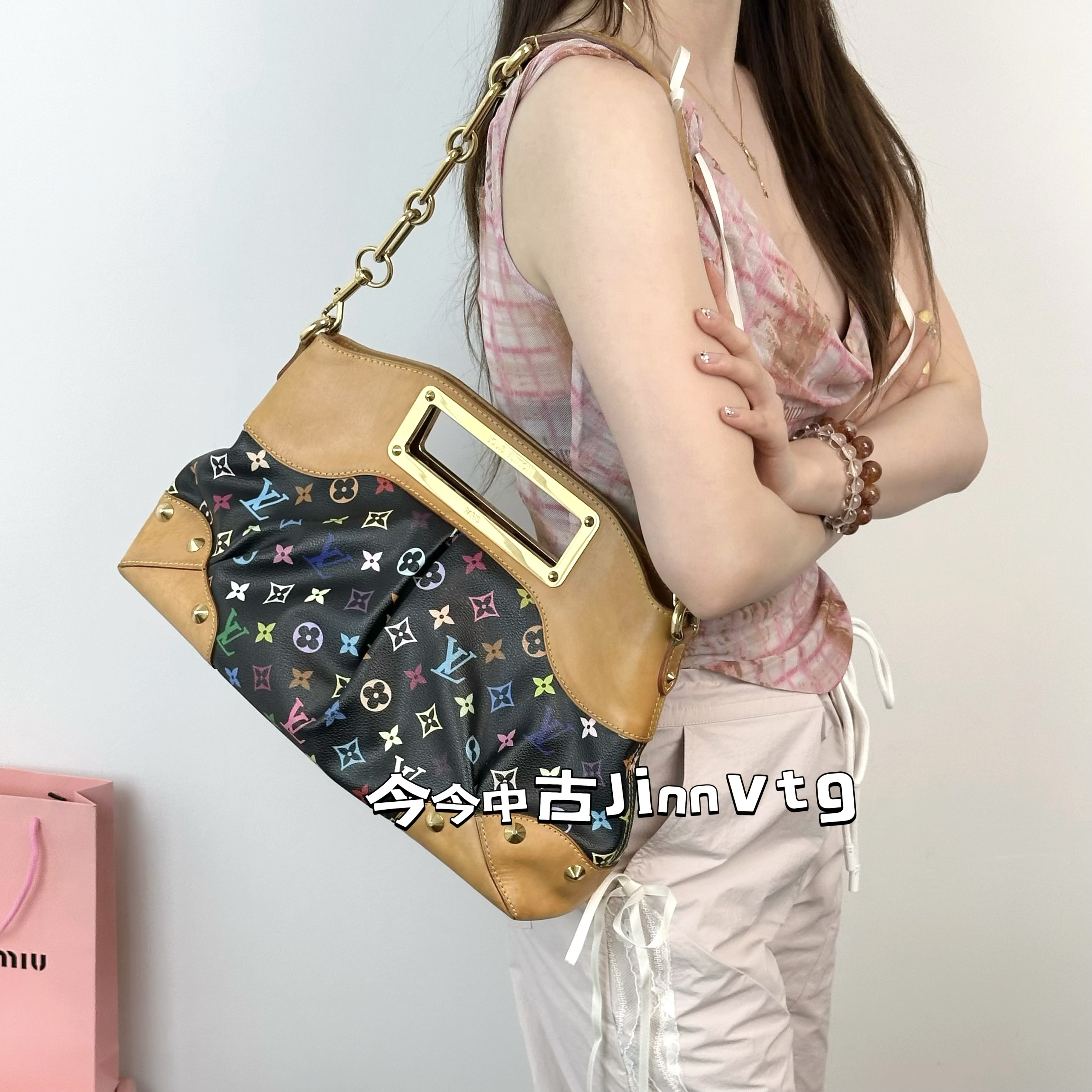 95新 LouisVuitton/路易威登 黑三彩judy限定单肩包