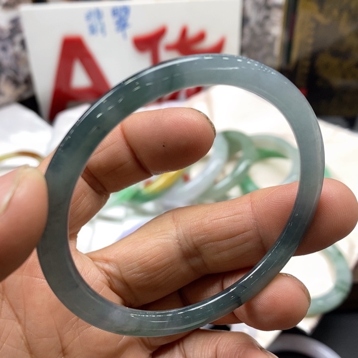 翡翠未镶嵌手镯翡翠手镯54-56，卡4 +