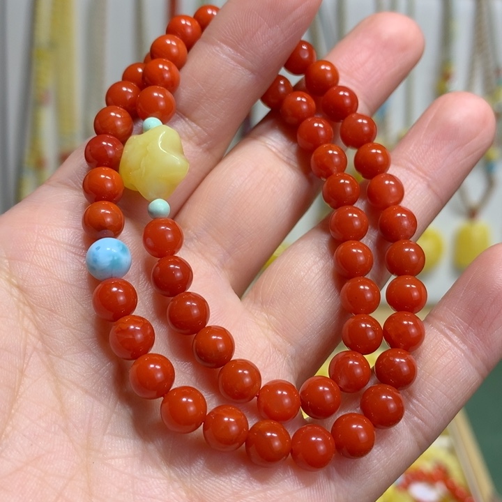 南红玛瑙未镶嵌手链6.5mm