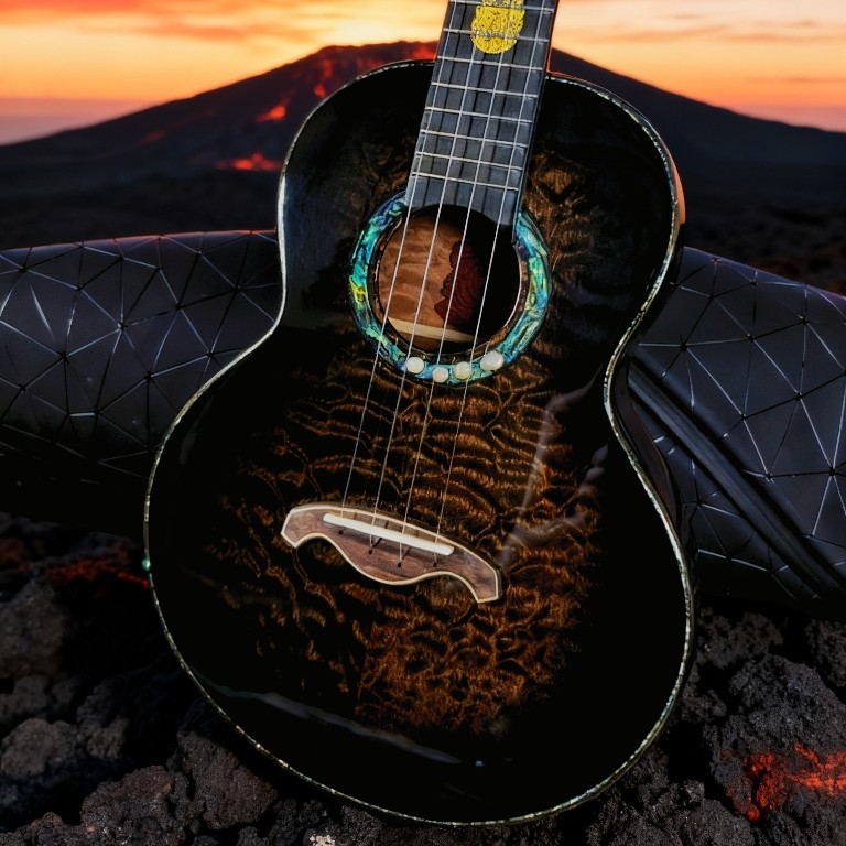 艳阳26寸手工黑金尤克里里水曲柳进阶入门专业级演奏