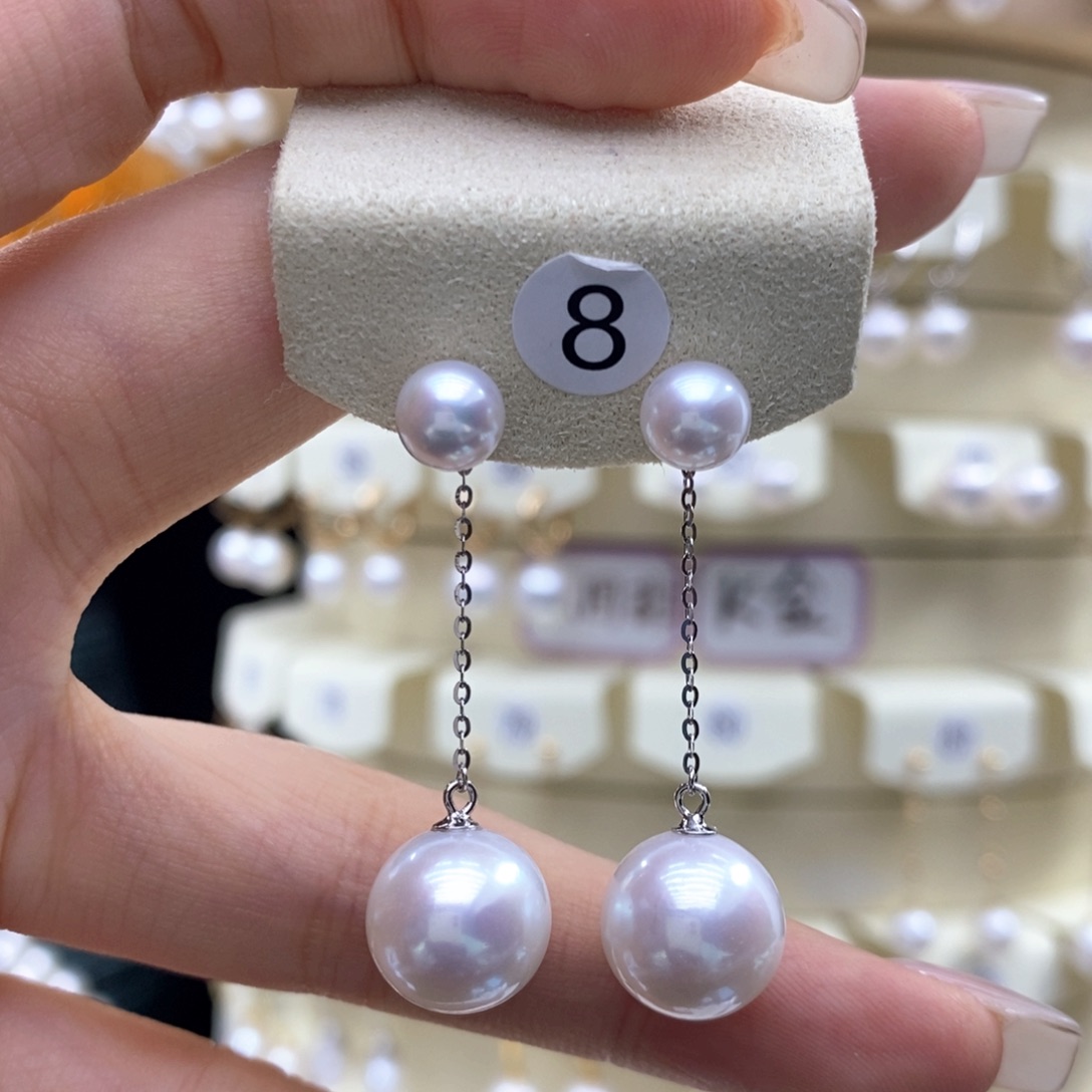 淡水珍珠耳饰银S925镶嵌